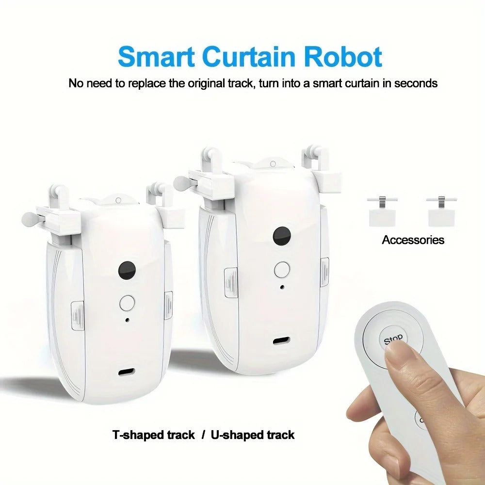 2PCS Smart Curtain Opener with Remote Control