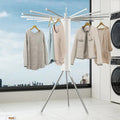 Octopus-shaped clothes rack, folding floor rod for balcony and home use, indoor clothes rack, octopus-shaped quilt drying tool.