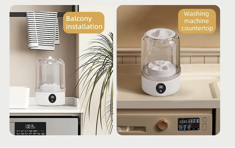 Wireless Washing Machine Portable Underwear Cleaner 1L Mini Socks Washing Machine Dehydratable Laundry Bucket for Teenagers
