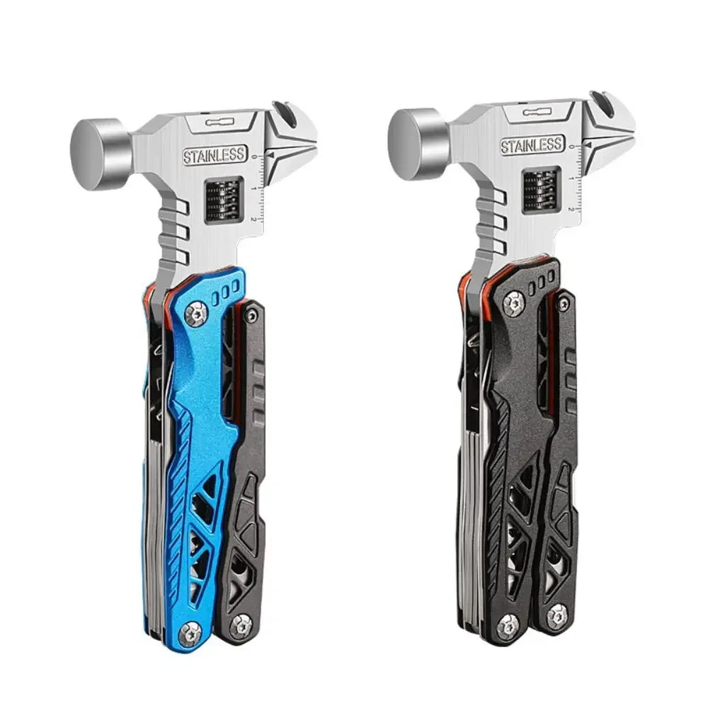 Portable Hammer 14 in 1 Multitool Fold Integrated Adjustable Wrench Device Survival Multifunctional Tool Camping